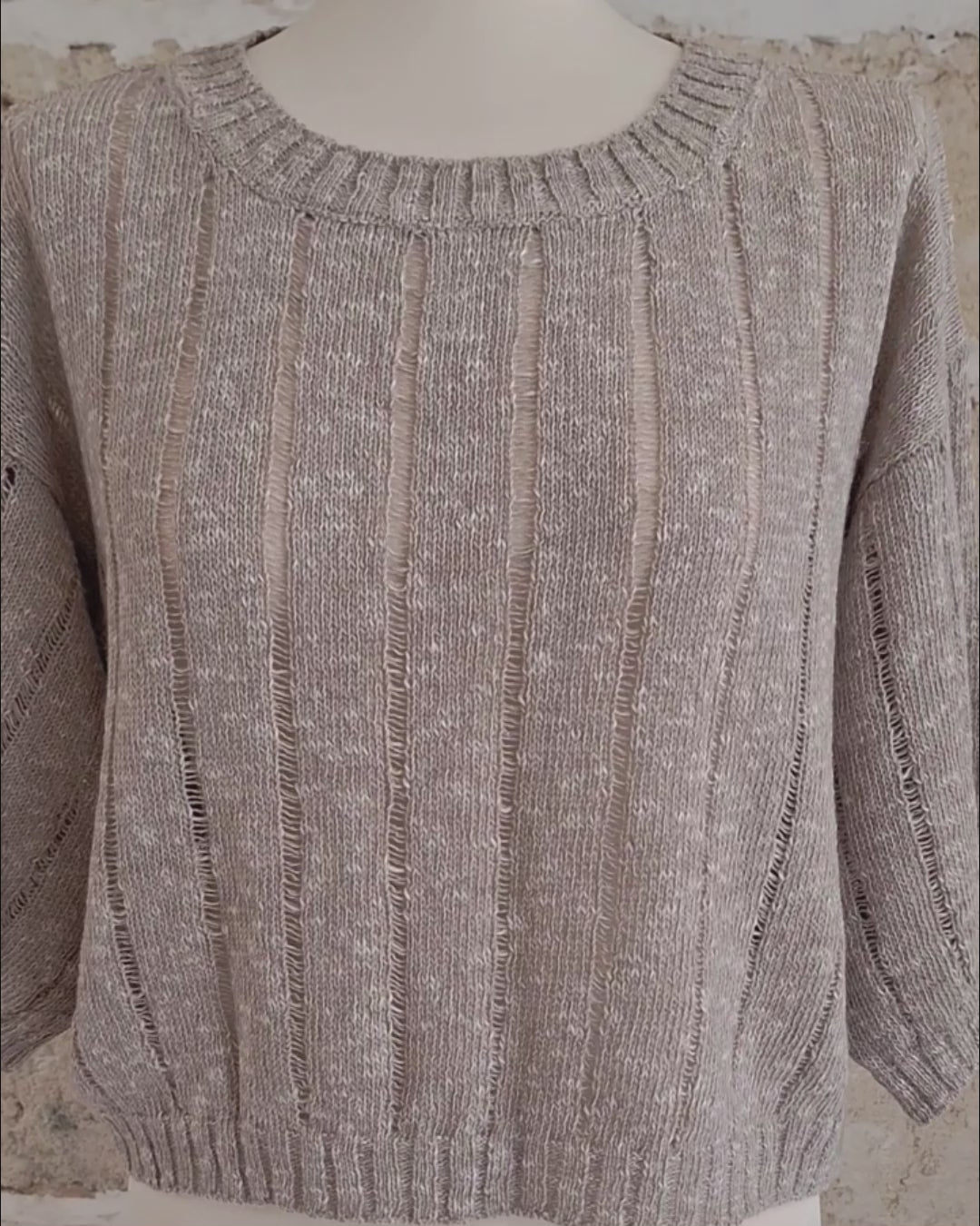 Maglia Soffio Noce in Cotone‑Cashmere